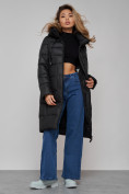 Купить Пальто утепленное молодежное зимнее женское черного цвета 589098Ch, фото 17