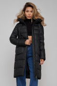 Купить Пальто утепленное молодежное зимнее женское черного цвета 589098Ch, фото 18