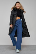 Купить Пальто утепленное молодежное зимнее женское черного цвета 589098Ch, фото 19