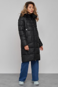 Купить Пальто утепленное молодежное зимнее женское черного цвета 589098Ch, фото 2
