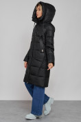 Купить Пальто утепленное молодежное зимнее женское черного цвета 589098Ch, фото 7