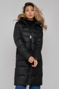 Купить Пальто утепленное молодежное зимнее женское черного цвета 589098Ch, фото 8