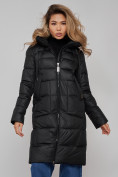 Купить Пальто утепленное молодежное зимнее женское черного цвета 589098Ch, фото 9