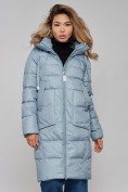 Купить Пальто утепленное молодежное зимнее женское голубого цвета 589098Gl, фото 10