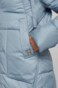 Купить Пальто утепленное молодежное зимнее женское голубого цвета 589098Gl, фото 12