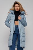 Купить Пальто утепленное молодежное зимнее женское голубого цвета 589098Gl, фото 20