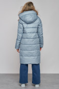 Купить Пальто утепленное молодежное зимнее женское голубого цвета 589098Gl, фото 4