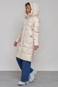 Купить Пальто утепленное молодежное зимнее женское светло-бежевого цвета 589098SB, фото 10