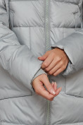 Купить Пальто утепленное молодежное зимнее женское светло-зеленого цвета 589098ZS, фото 11