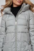 Купить Пальто утепленное молодежное зимнее женское светло-зеленого цвета 589098ZS, фото 12