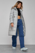 Купить Пальто утепленное молодежное зимнее женское светло-зеленого цвета 589098ZS, фото 16