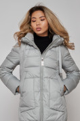 Купить Пальто утепленное молодежное зимнее женское светло-зеленого цвета 589098ZS, фото 17