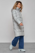 Купить Пальто утепленное молодежное зимнее женское светло-зеленого цвета 589098ZS, фото 2
