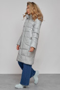 Купить Пальто утепленное молодежное зимнее женское светло-зеленого цвета 589098ZS, фото 3