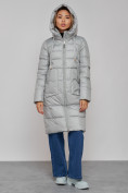 Купить Пальто утепленное молодежное зимнее женское светло-зеленого цвета 589098ZS, фото 5