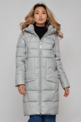 Купить Пальто утепленное молодежное зимнее женское светло-зеленого цвета 589098ZS, фото 8