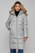 Купить Пальто утепленное молодежное зимнее женское светло-зеленого цвета 589098ZS, фото 9