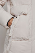 Купить Зимняя женская куртка модная с капюшоном бежевого цвета 589827B, фото 18