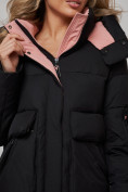 Купить Зимняя женская куртка модная с капюшоном черного цвета 589827Ch, фото 12