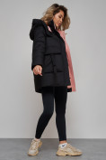 Купить Зимняя женская куртка модная с капюшоном черного цвета 589827Ch, фото 16