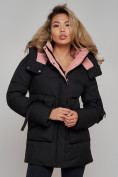 Купить Зимняя женская куртка модная с капюшоном черного цвета 589827Ch, фото 20