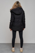 Купить Зимняя женская куртка модная с капюшоном черного цвета 589827Ch, фото 4