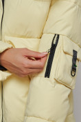 Купить Зимняя женская куртка модная с капюшоном желтого цвета 589827J, фото 11