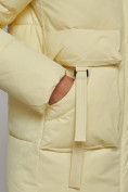 Купить Зимняя женская куртка модная с капюшоном желтого цвета 589827J, фото 12