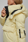 Купить Зимняя женская куртка модная с капюшоном желтого цвета 589827J, фото 15