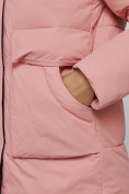 Купить Зимняя женская куртка модная с капюшоном розового цвета 589827R, фото 10