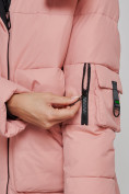 Купить Зимняя женская куртка модная с капюшоном розового цвета 589827R, фото 11