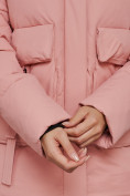 Купить Зимняя женская куртка модная с капюшоном розового цвета 589827R, фото 12