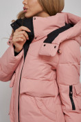 Купить Зимняя женская куртка модная с капюшоном розового цвета 589827R, фото 16