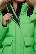 Купить Зимняя женская куртка модная с капюшоном зеленого цвета 589827Z, фото 12
