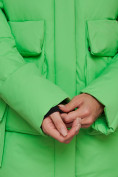 Купить Зимняя женская куртка модная с капюшоном зеленого цвета 589827Z, фото 13