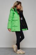 Купить Зимняя женская куртка модная с капюшоном зеленого цвета 589827Z, фото 20