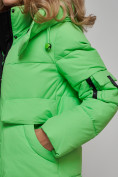 Купить Зимняя женская куртка модная с капюшоном зеленого цвета 589827Z, фото 9