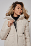 Купить Пальто утепленное молодежное зимнее женское бежевого цвета 589899B, фото 15