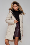 Купить Пальто утепленное молодежное зимнее женское бежевого цвета 589899B, фото 17