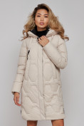 Купить Пальто утепленное молодежное зимнее женское бежевого цвета 589899B, фото 5