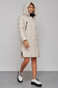 Купить Пальто утепленное молодежное зимнее женское бежевого цвета 589899B, фото 8