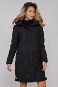 Купить Пальто утепленное молодежное зимнее женское черного цвета 589899Ch, фото 10