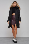 Купить Пальто утепленное молодежное зимнее женское черного цвета 589899Ch, фото 17