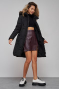 Купить Пальто утепленное молодежное зимнее женское черного цвета 589899Ch, фото 19