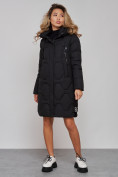 Купить Пальто утепленное молодежное зимнее женское черного цвета 589899Ch, фото 2