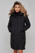 Купить Пальто утепленное молодежное зимнее женское черного цвета 589899Ch, фото 20