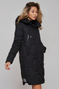 Купить Пальто утепленное молодежное зимнее женское черного цвета 589899Ch, фото 21