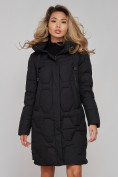 Купить Пальто утепленное молодежное зимнее женское черного цвета 589899Ch, фото 5