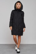 Купить Пальто утепленное молодежное зимнее женское черного цвета 589899Ch, фото 6