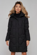 Купить Пальто утепленное молодежное зимнее женское черного цвета 589899Ch, фото 9